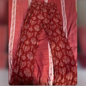 Orange straight leg pants